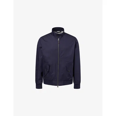 Gant Mens  Harrington Stand-collar Cotton-blend Jacket In Blue