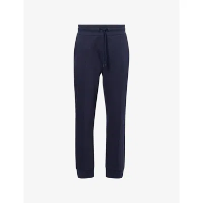 Gant Mens  Interlock Tapered Cotton-blend Jogging Bottoms In Blue