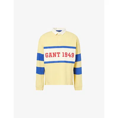 Gant Mens  Logo-print Rugby Cotton Polo Shirt In Multi