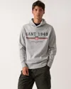 Gant Mens Graphic Pullover Hoodie In Gray
