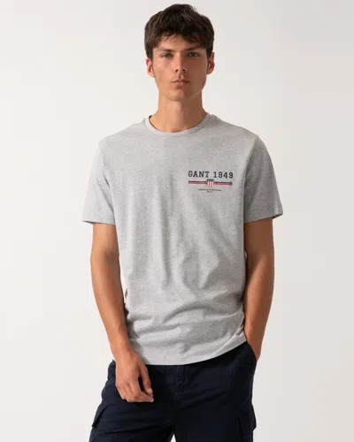 Gant Mens Graphic Short Sleeve T-shirt In Gray