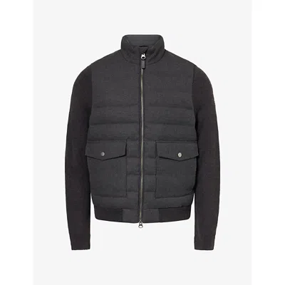 Gant Mens Hybrid Insulated Flannel Jacket Black Grey In Gray