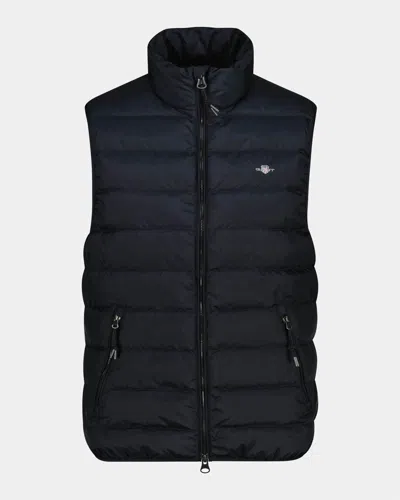 Gant Mens Light Down Shield Logo Gilet In Brown