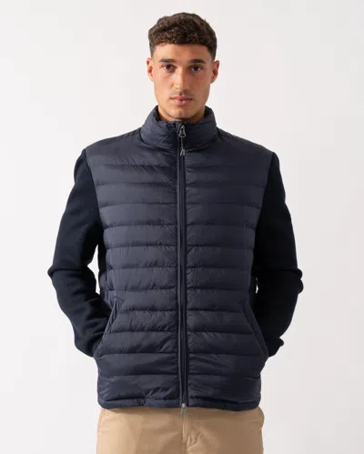 Gant Mens Mixed Media Hybrid Jacket In Blue
