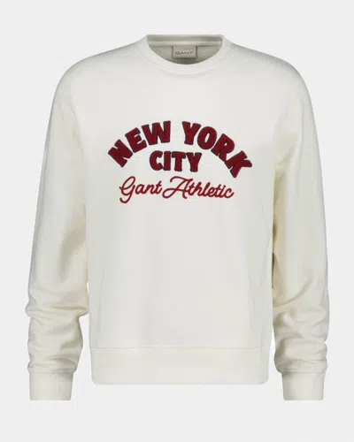 Gant Mens Nyc Graphic Crew Neck Sweatshirt In Neutral