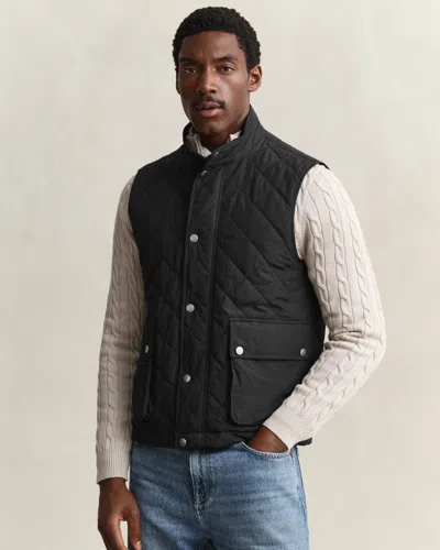 Gant Mens Quilted Vest In Black