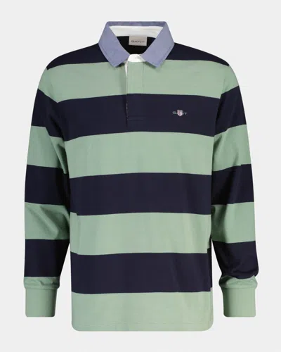 Gant Mens Regular Fit Chambray Stripe Heavy Rugger In Green