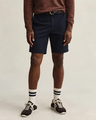 Gant Mens Regular Fit Classic Chino Shorts In Blue