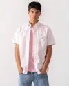 Gant Mens Regular Fit Classic Oxford Stripe Short Sleeve Shirt In Pink