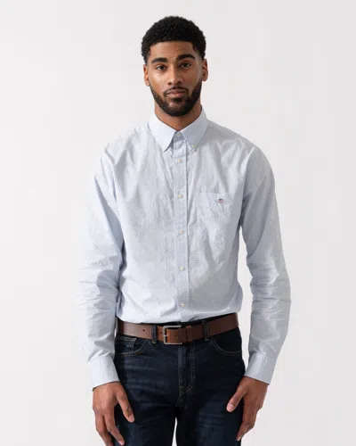 Gant Mens Regular Fit Classic Poplin Gingham Shirt In White