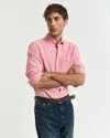 Gant Mens Regular Fit Cotton Linen Stripe Shirt In Pink