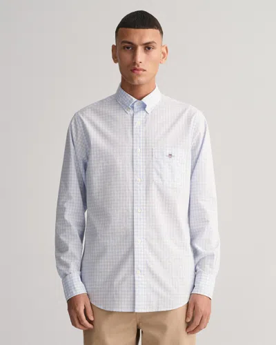 Gant Mens Regular Fit Long Sleeve Poplin Gingham Shirt