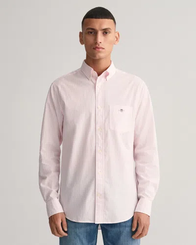 Gant Mens Regular Fit Long Sleeve Poplin Stripe Shirt