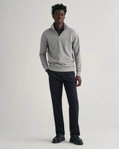 Gant Mens Regular Fit Shield Logo Half Zip Sweatshirt Nos In Gray