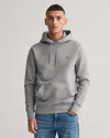 Gant Mens Regular Fit Shield Logo Pullover Hoodie In Gray