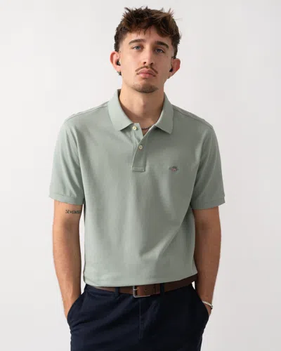 Gant Mens Regular Fit Short Sleeve Shield Logo Pique Polo