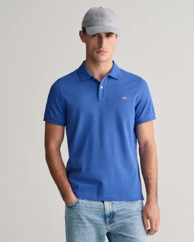 Gant Mens Regular Fit Short Sleeve Shield Logo Pique Polo