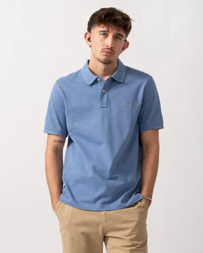 Gant Mens Regular Fit Short Sleeve Shield Logo Pique Polo