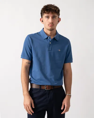 Gant Mens Regular Fit Short Sleeve Shield Logo Pique Polo