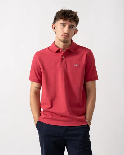 Gant Mens Regular Fit Short Sleeve Shield Logo Pique Polo