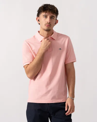 Gant Mens Regular Fit Short Sleeve Shield Logo Pique Polo