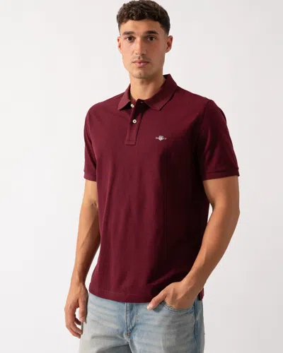 Gant Mens Regular Fit Short Sleeve Shield Logo Pique Polo