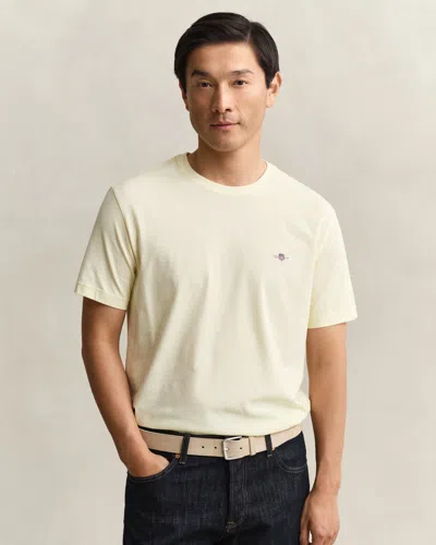 Gant Mens Regular Fit Short Sleeve Shield Logo T-shirt In Neutral