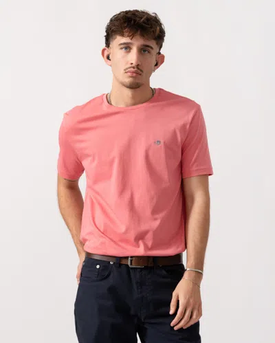 Gant Mens Regular Fit Short Sleeve Shield Logo T-shirt In Multi