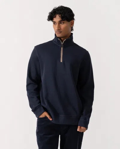 Gant Mens Sacker Rib Half Zip Sweatshirt In Blue
