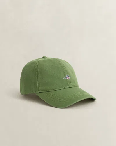 Gant Mens Shield Logo Cotton Twill Cap In Green