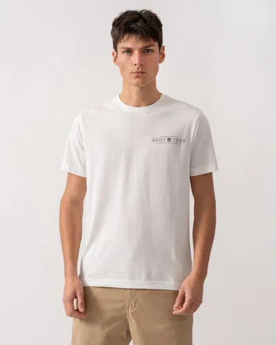 Gant Mens Short Sleeve Printed Graphic T-shirt In Multi