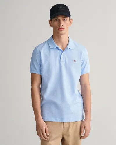 Gant Mens Slim Fit Short Sleeve Shield Logo Pique Polo