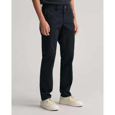 Gant Mens Slim Fit Twill Chinos In Black