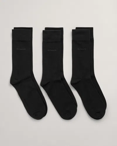 Gant Mens Soft Cotton Socks 3-pack In Black