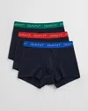 Gant Mens Stretch Cotton Jersey Trunks With Coloured Waistbands 3-pack