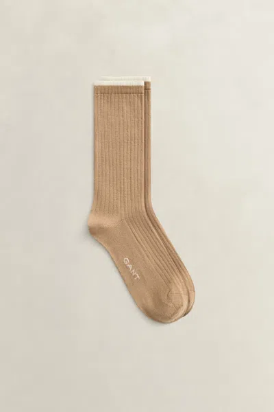 Gant Merino Wool Blend Socks In Khaki