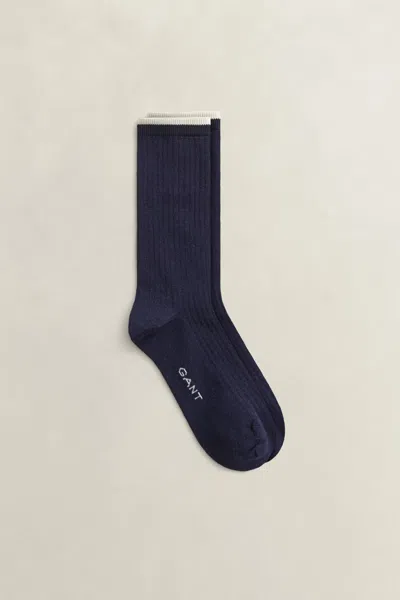 Gant Merino Wool Blend Socks In Navy