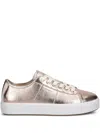 Gant Metallic-leather Lace-up Sneakers In Pink