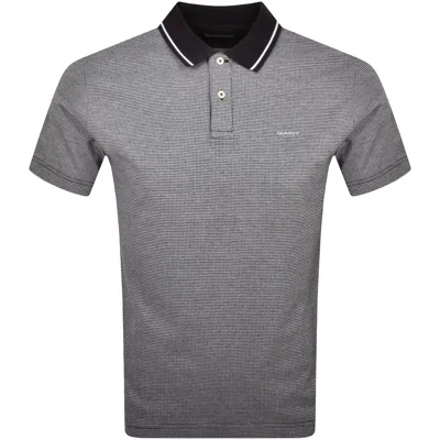 Gant Micro Houndstooth Polo T Shirt Black