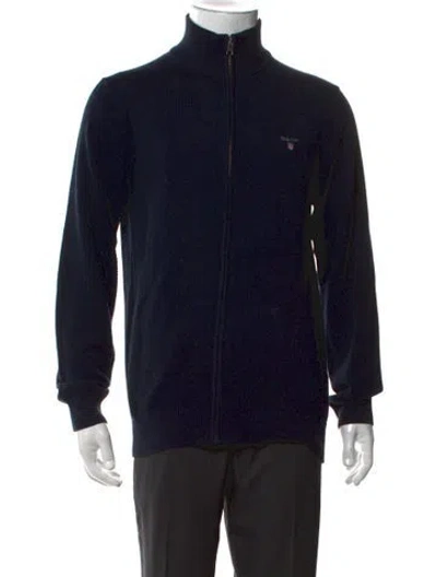 Pre-owned Gant Mock Neck Long Sleeve Cardigan In Black