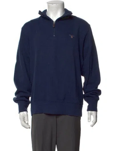 Pre-owned Gant Mock Neck Long Sleeve Sweatshirt In Blue