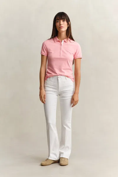 Gant Monogram Flared Jeans In White