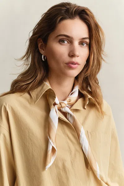 Gant Monogram Silk Scarf In Brown
