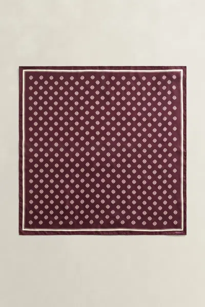 Gant Monogram Silk Scarf In Darkened Wine