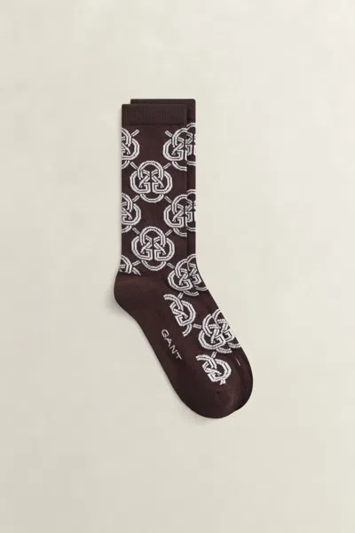 Gant Monogram Socks In Brown