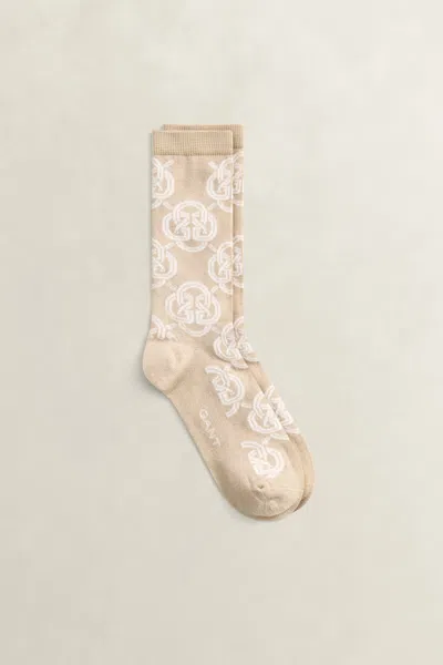 Gant Monogram Socks In Neutral