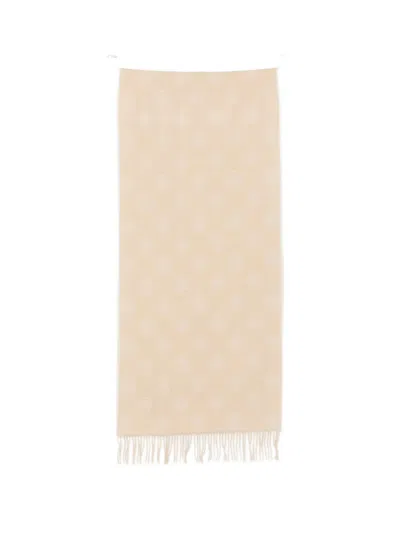 Gant Monogram-pattern Wool Scarf In Brown