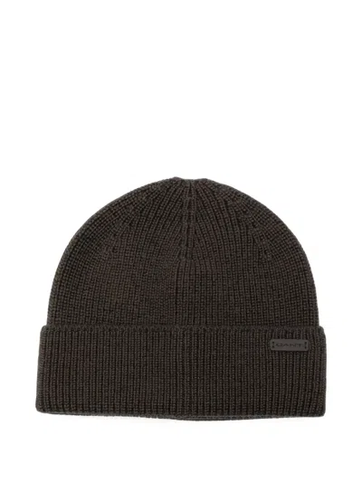 Gant Mouline-knit Beanie Hat In Brown