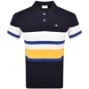 GANT GANT MULTI STRIPE PIQUE POLO T SHIRT NAVY