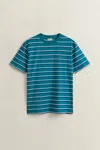 Gant Multistriped T-shirt In Blue